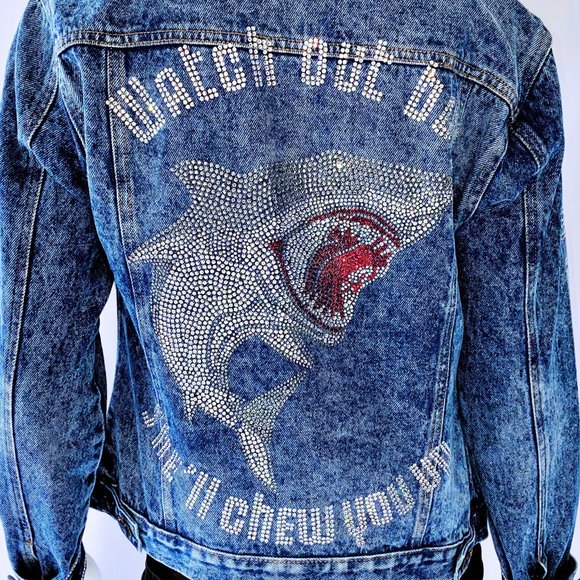 Hall & Oates Shes Maneater Rhinestone Denim Jacket